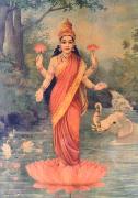 Raja Ravi Varma Lakshmi oil on canvas